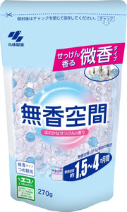 Unscented space stand-alone deodorizer [Deodorant beads for strong deodorization] For rooms, entrances, shoe boxes, shoe cabinets, closets, toilets, and pet odors Kobayashi Pharmaceutical Slight scent (faint soap scent) Refill 270g