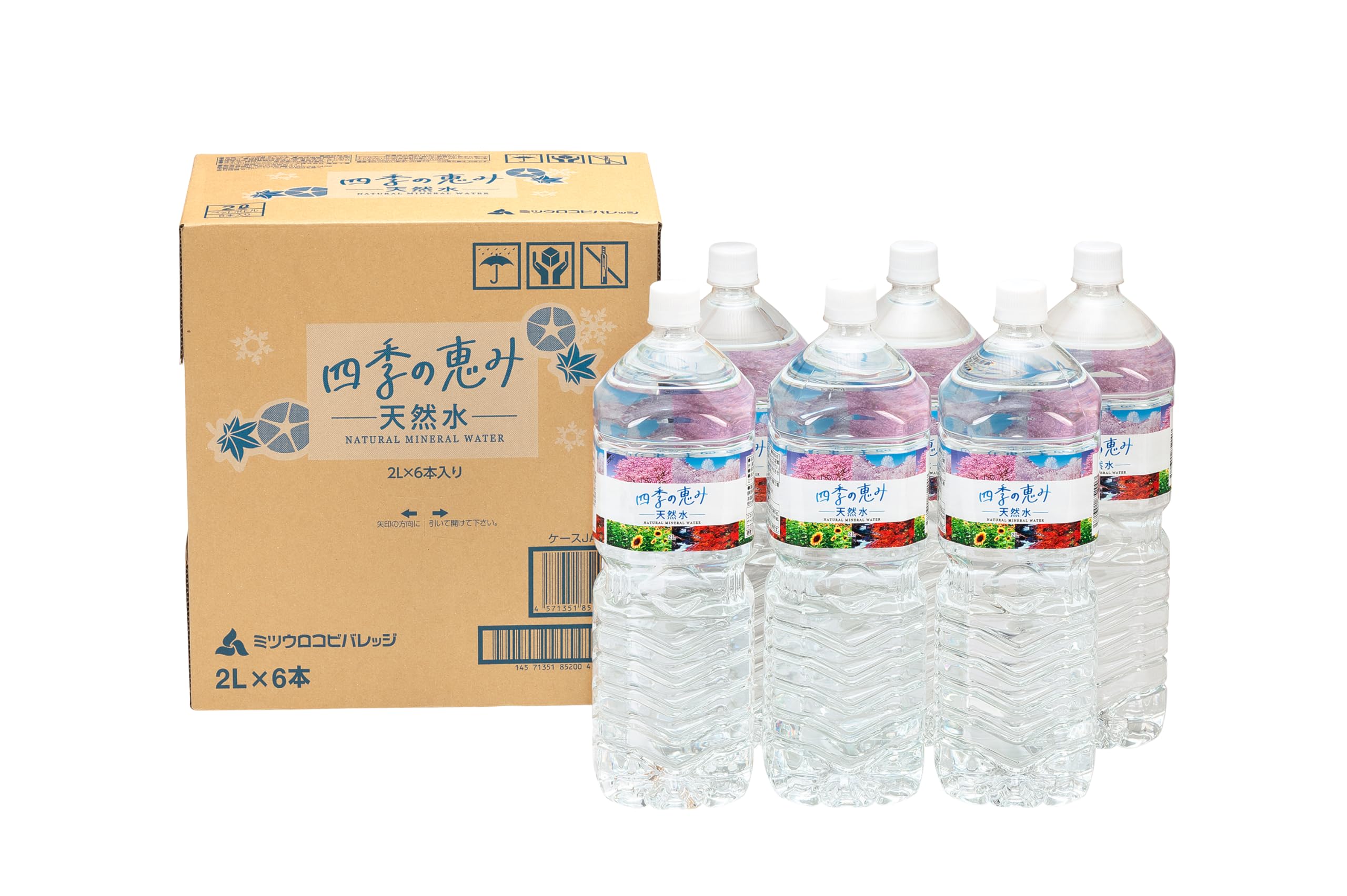 미츠우로코 비바리지 사계절의 은혜 천연수 2L×6개 페트병 내츄럴 미네랄 워터 국산 연수