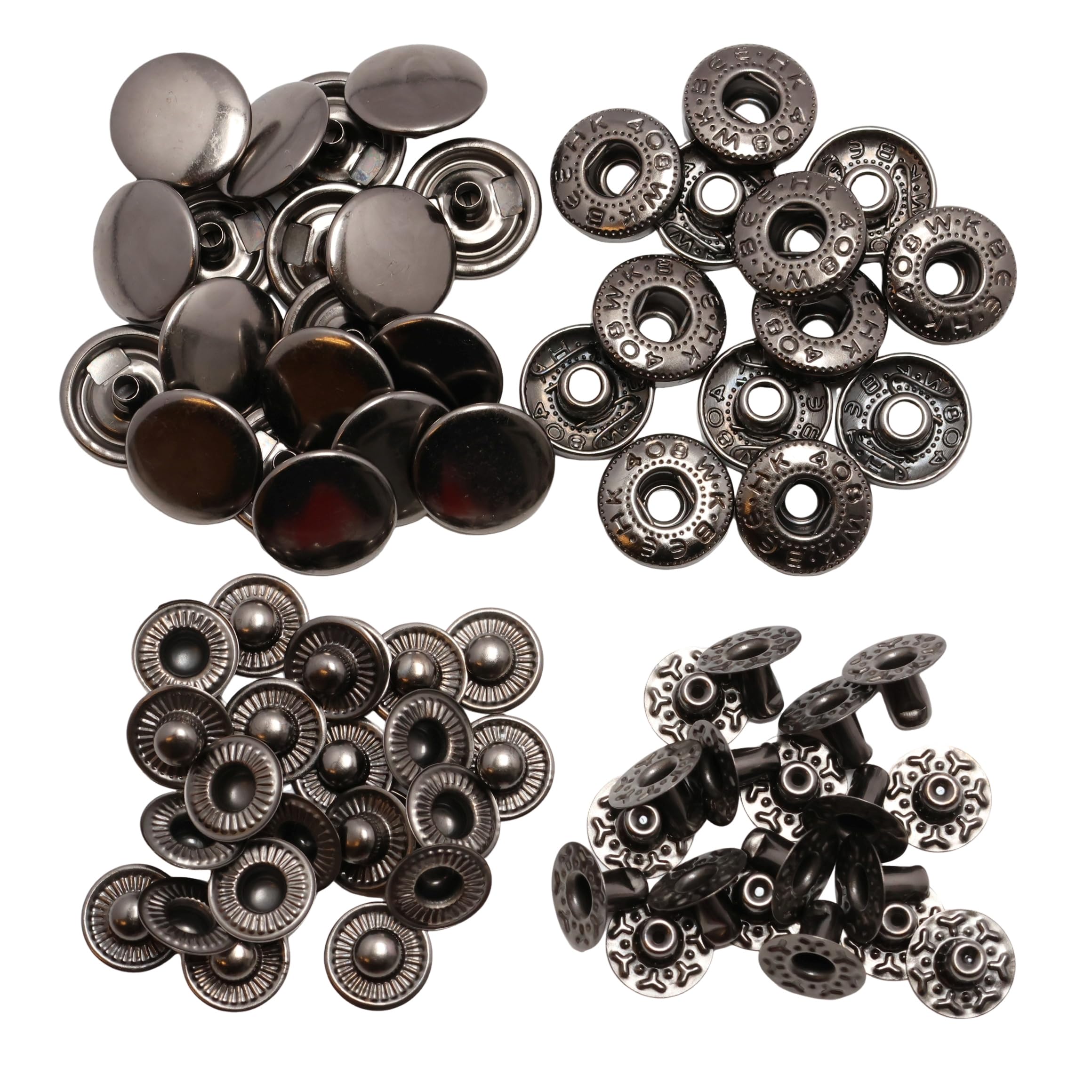 KUKU Kobo Spring Hook Hook Button Leather Craft Handmade Set of 50 (15mm, Black)