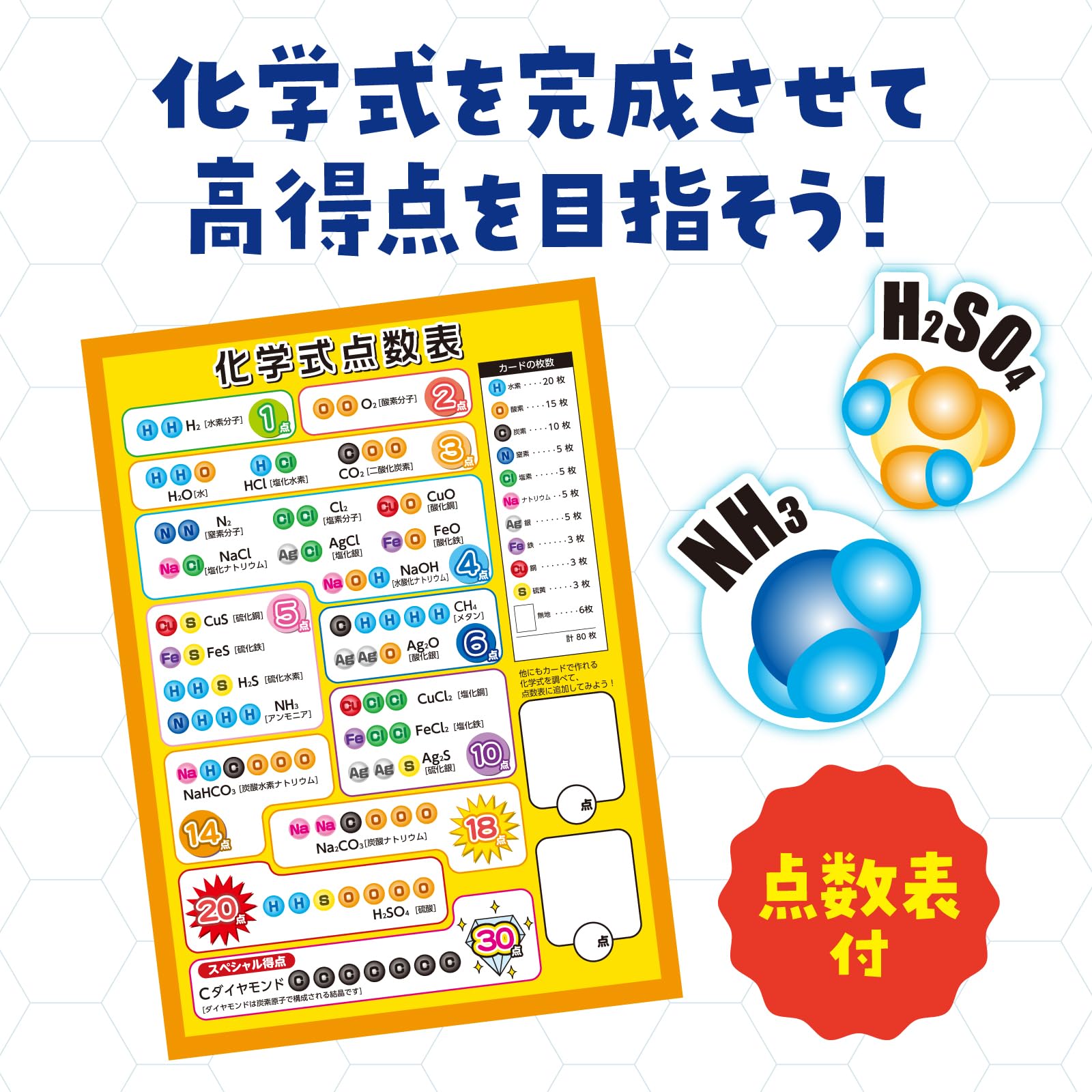 Artec Atomic Model Card Game, Educational Toy, Science, Chemistry, Elements, Memorization, Elementary School Students, Middle School Students, 94695