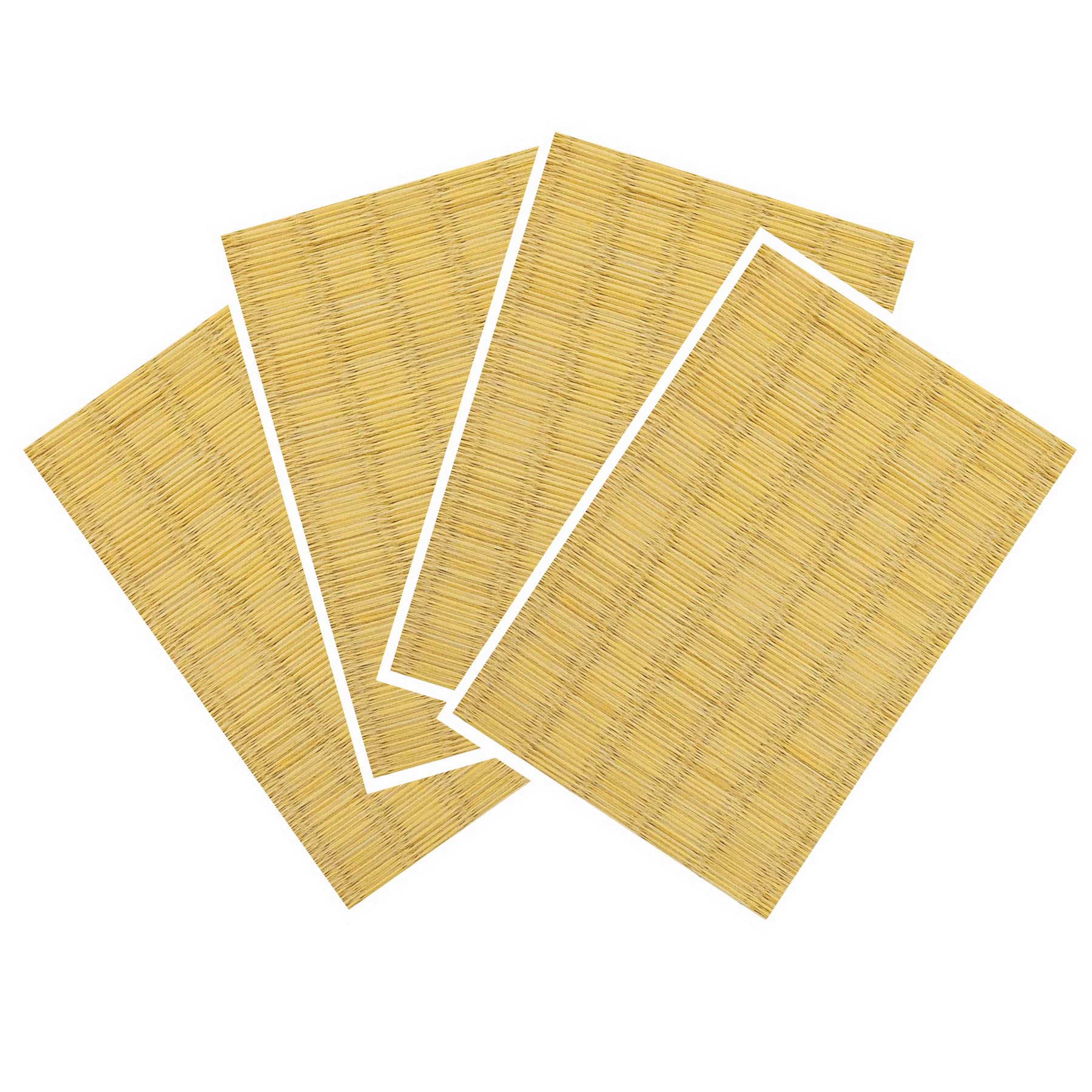Comolife Tatami Repair Sheet, Yellow, 4 Pieces (12 x 8cm) Tatami Repair Sheet, Seal, Uneven Processing, Cut OK, Mat, Made in Japan