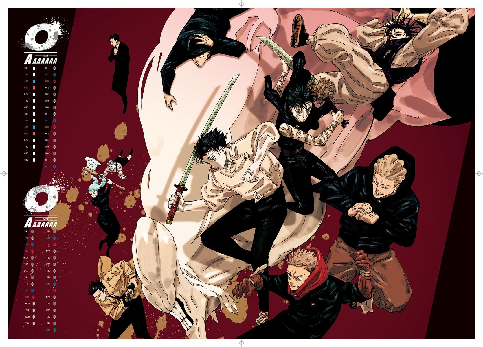 ปฏิทินการ์ตูน "Jujutsu Kaisen" (ใหญ่) 2025 (มัลติมีเดีย)