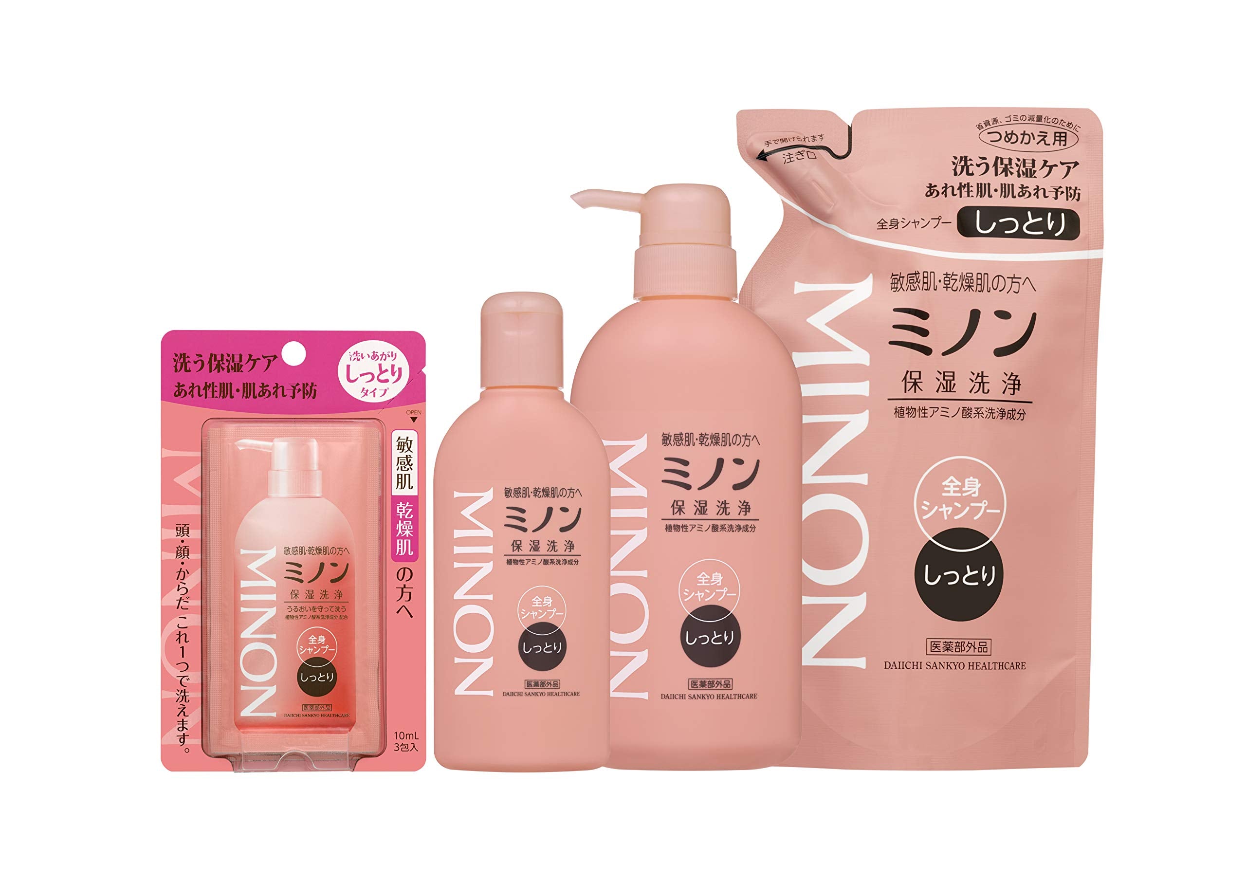 미논 전신 샴푸 촉촉한 타입 리필용 380mL 바디 비누 민감 피부 피부 저것 방지 보습 건조 대책 약산성 저자극성[의약부외품]