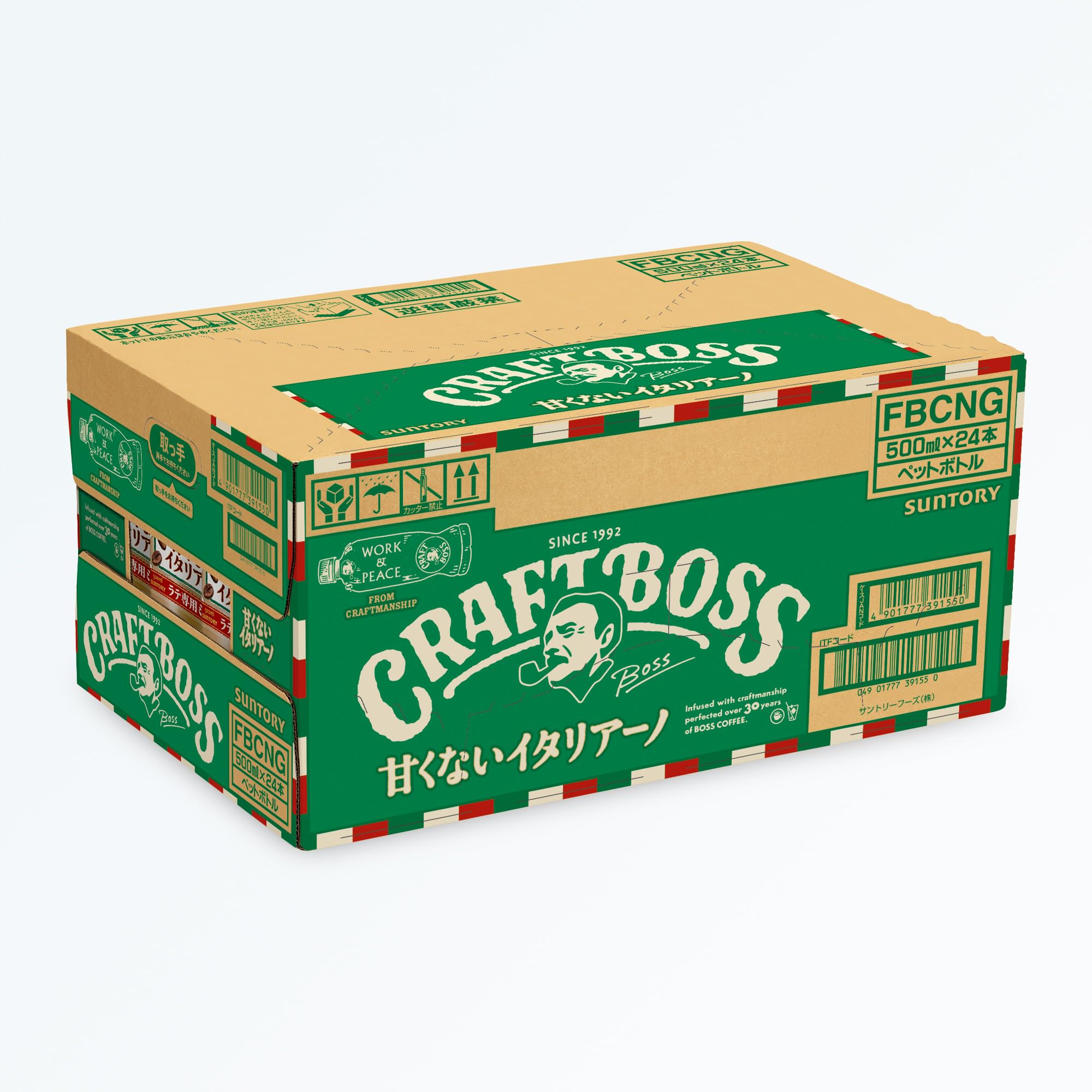 Cà phê Suntory Craft Boss Unsweet Italiano 500ml x 24 chai