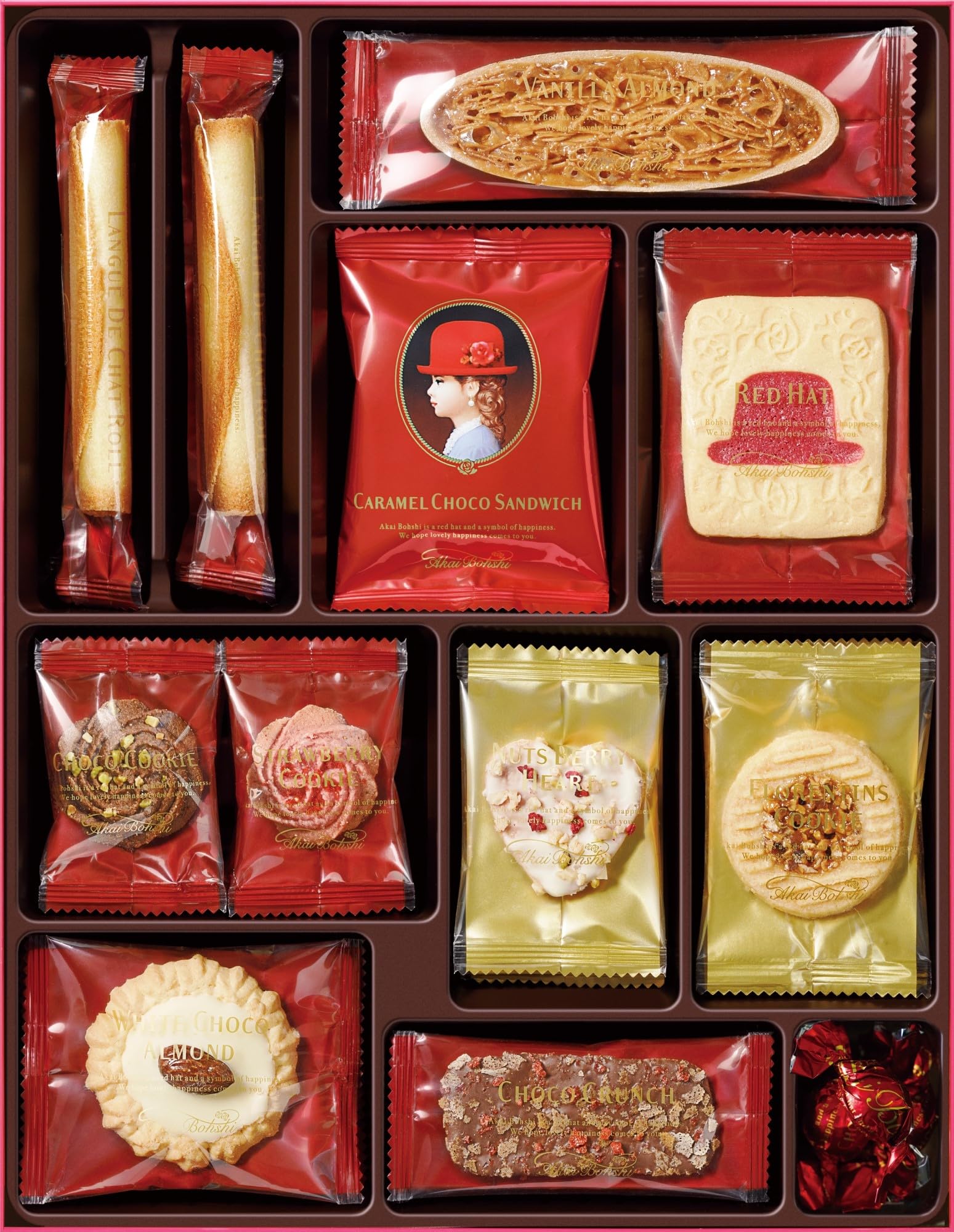 Red hat pink 11 types 31 pieces (paper box)