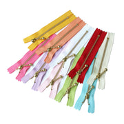 Y.K.K Beaded Zipper Gold MIX 10cm 1 piece each in 10 colors 3G10-10MIX