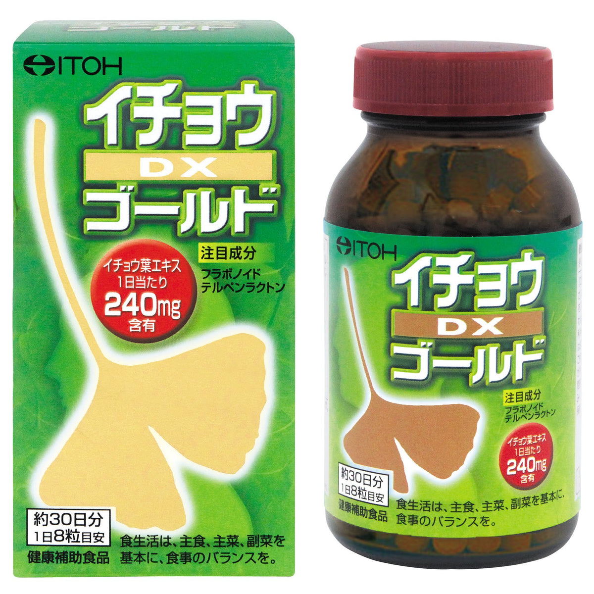 Ito Kampo Pharmaceutical Ginkgo Biloba อาหารเสริม [Ginkgo DX Gold รับประทานได้ประมาณ 30 วัน 240 เม็ด]