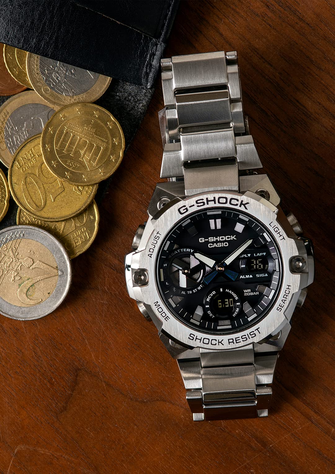 [Casio] G-Shock Watch [Domestic Genuine Product] G-STEEL Smartphone Link Carbon Core Guard Structure GST-B400D-1AJF Men's Silver