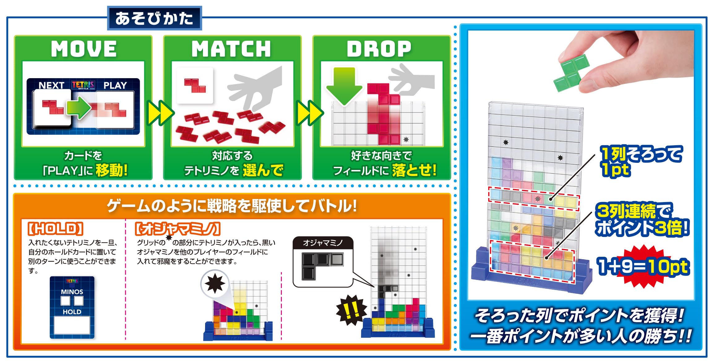 MegaHouse Tetris Board Game Ages 8 and up