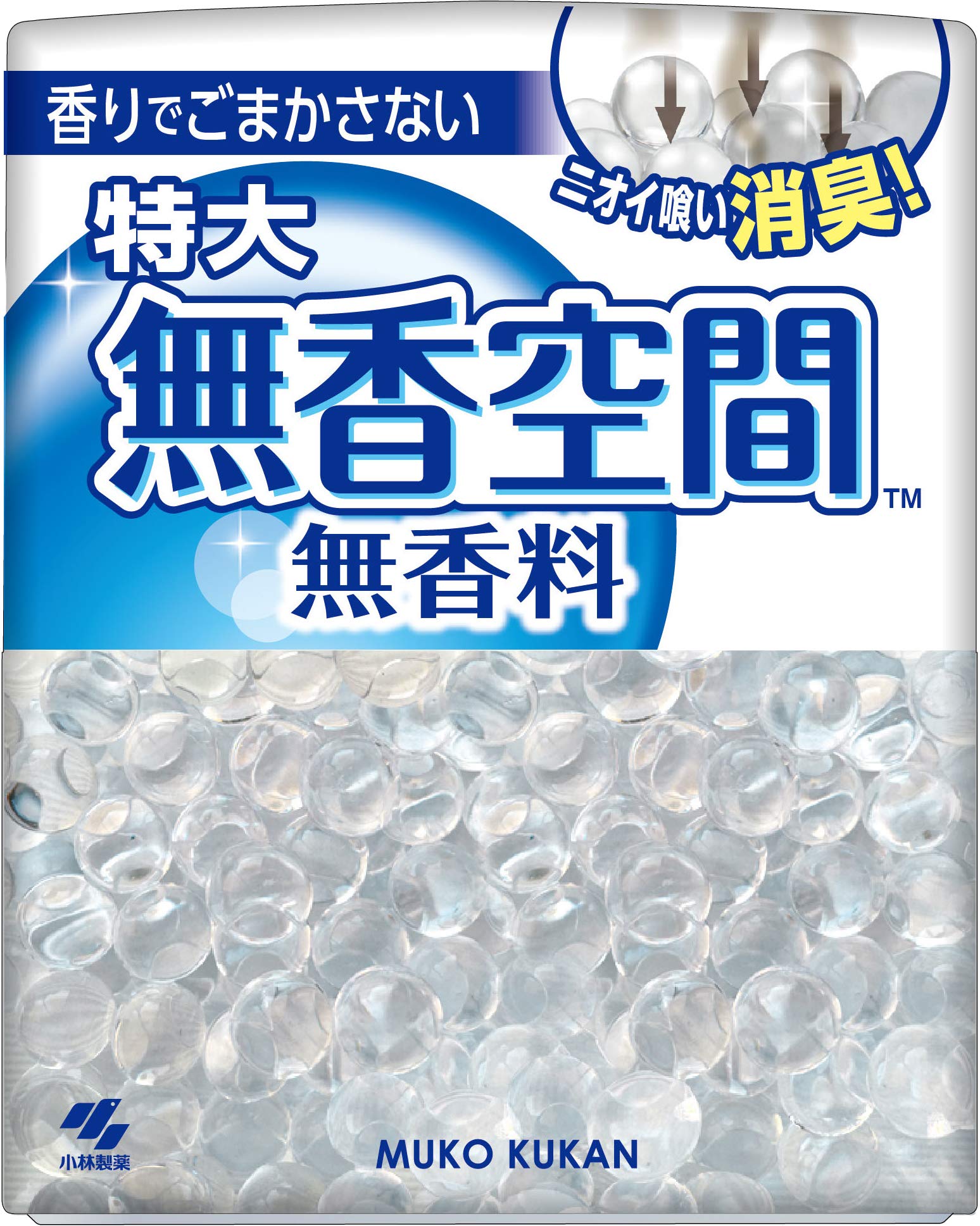Unscented space free-standing deodorizer [Deodorant beads for strong deodorization] Great for rooms, entrances, shoe boxes, shoe cabinets, closets, toilets, and pet odors! Kobayashi Pharmaceutical (Main unit/Extra large/Unscented) 630g