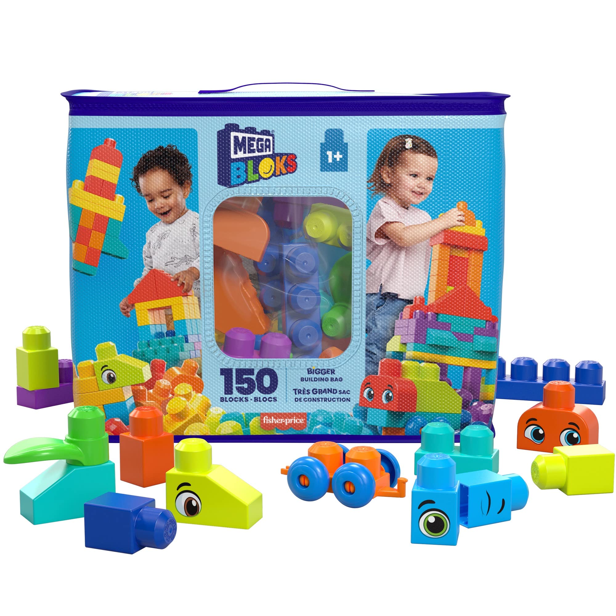 MATTEL MEGA BLOKS More Mega Blocks for 1 year old and up 150 block pack [1 year old and up] HHM96
