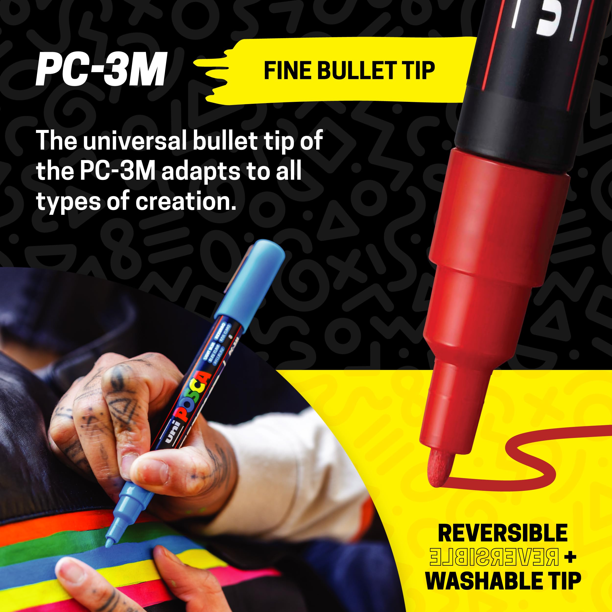 Posca Mitsubishi Bút Chì Bút Nước Posca Fine Point Lõi Tròn 15 Màu PC3M15C