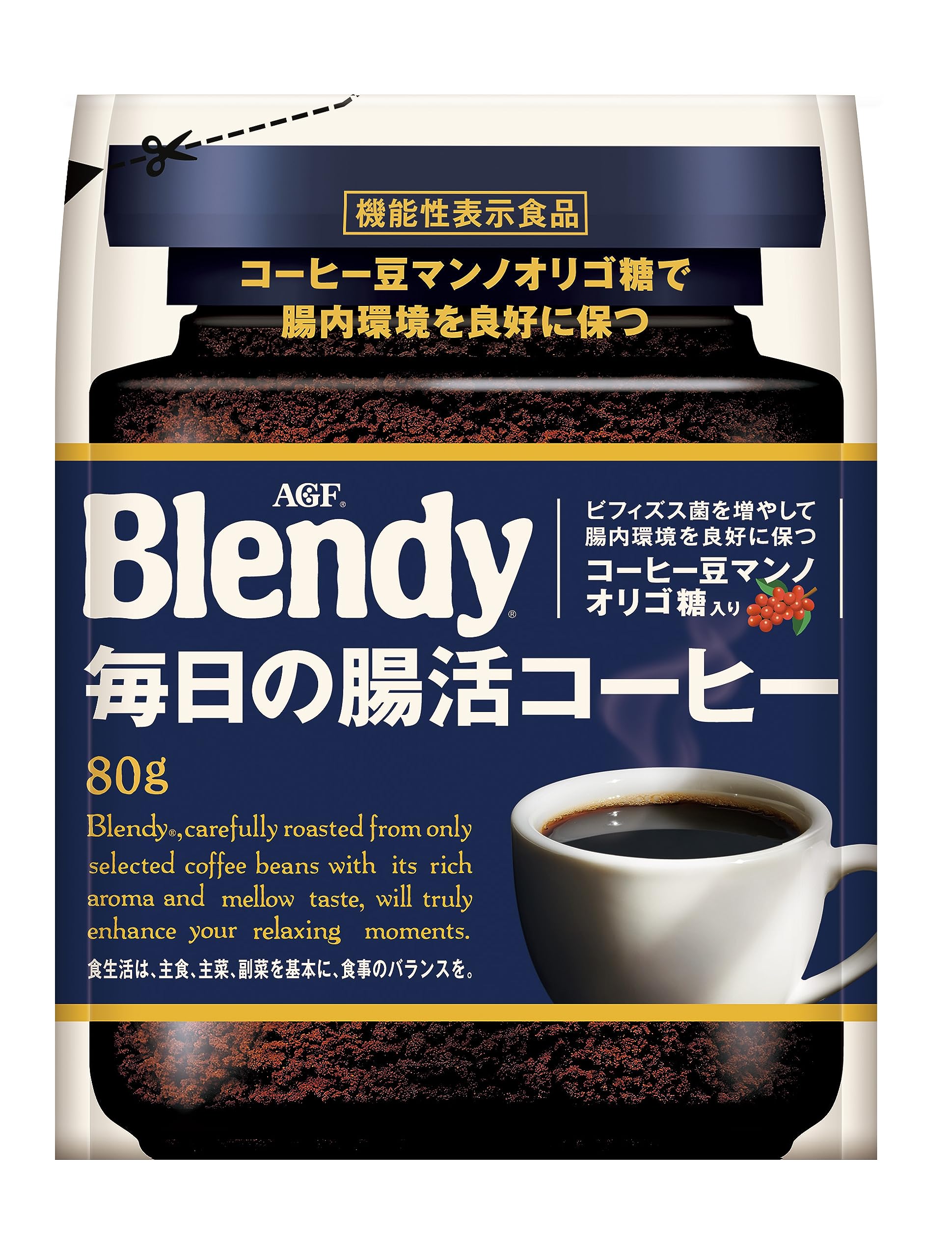 AGF Blendy Daily Intestinal Activity Coffee Bag 80g [Instant Coffee] [Soluble in Water] [Refill] [Manno Oligosaccharide]