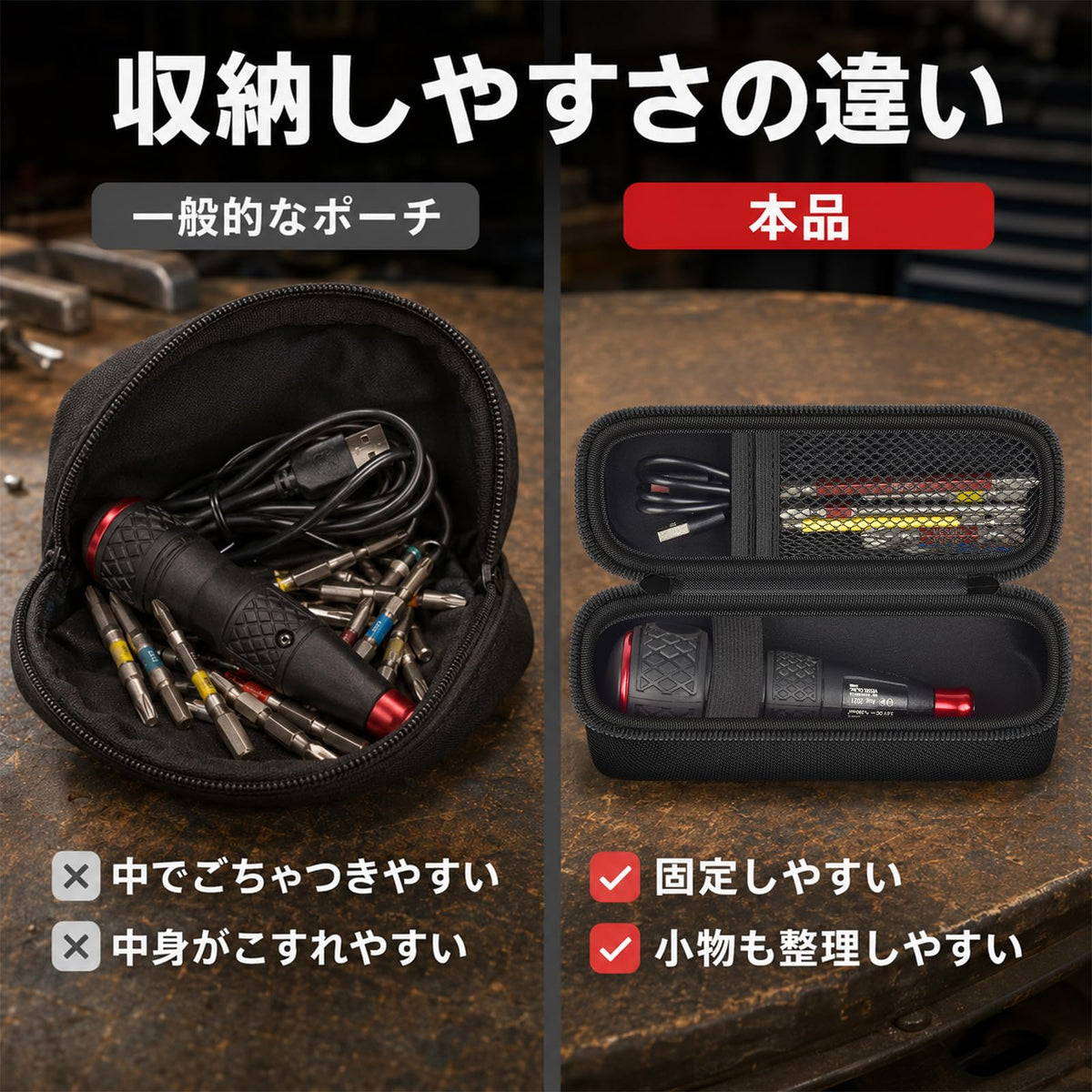 GWCASE เคสจัดเก็บไขควงไฟฟ้า เฉพาะเคส (รองรับ VESSEL Electric Ball Driver/MAKERZ)