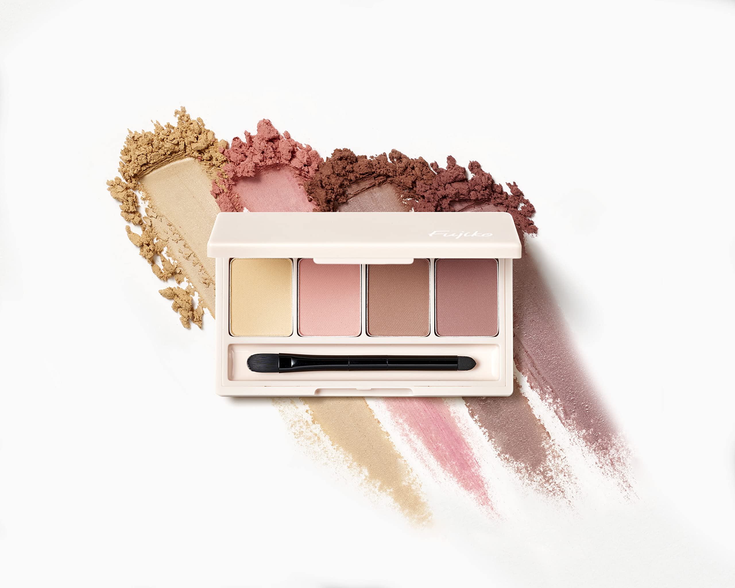 [Fujiko] Fujiko Addition Palette Eye Shadow Eye Palette Eyebrow Brow Glitter Matte High & Low Palette Brush Set Makeup (02 Deeply Carved Mauve)