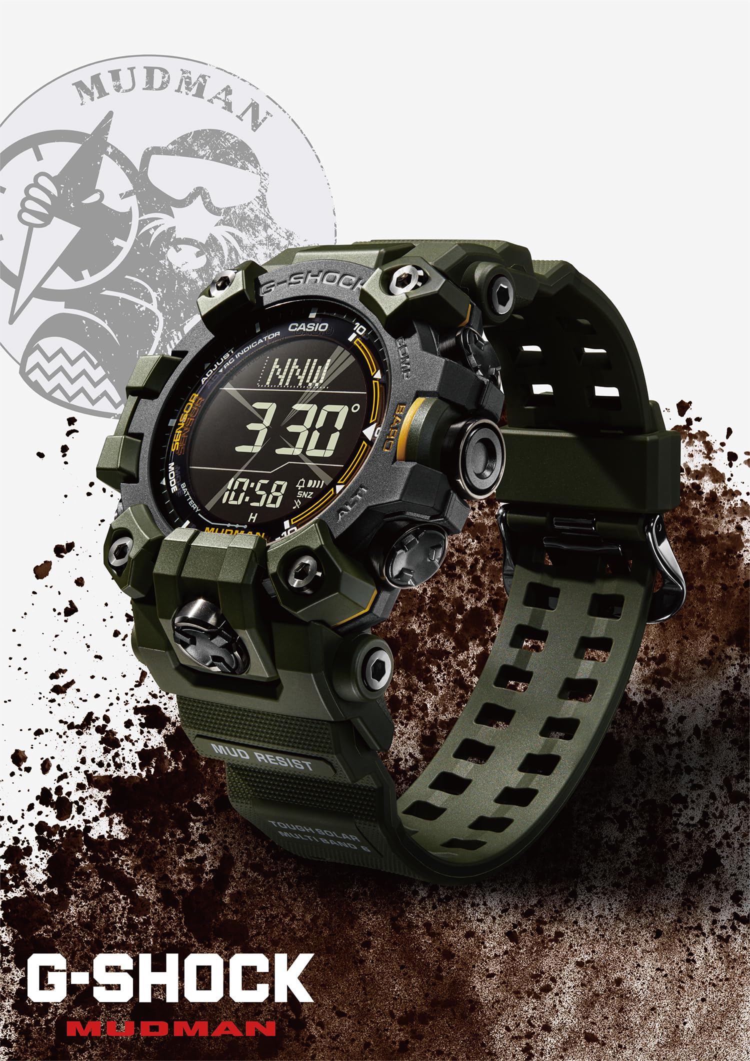 [카시오] 손목시계 지쇼크[국내 정규품] MUDMAN 전파 솔러 환경 배려 소재 채용 GW-9500-1 JF 맨즈 블랙