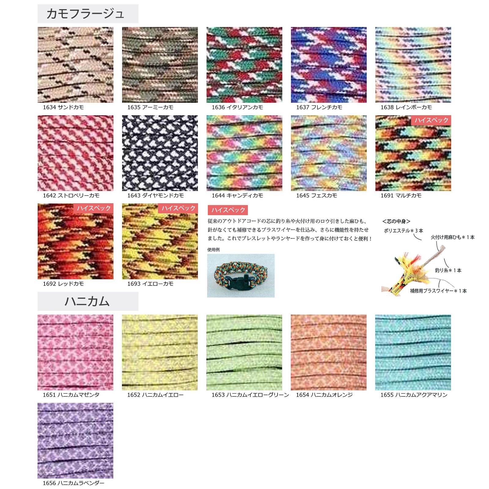 메르헨아트 아웃도어 코드 3mm×5m권 Col.1663 글로우 핑크