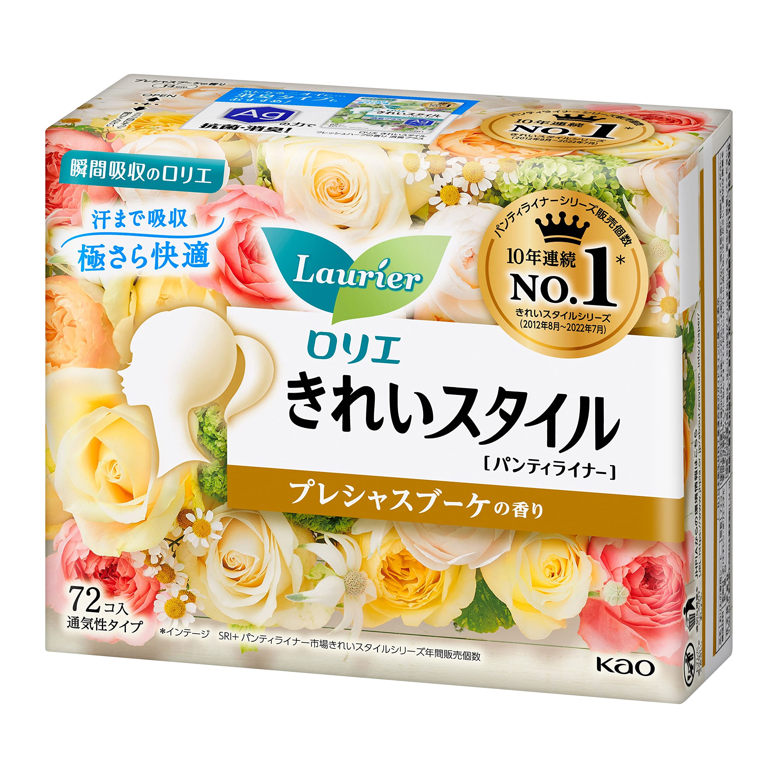Kao Laurier Panty Liner Pretty Style Precious Bouquet Scent (72 pieces)