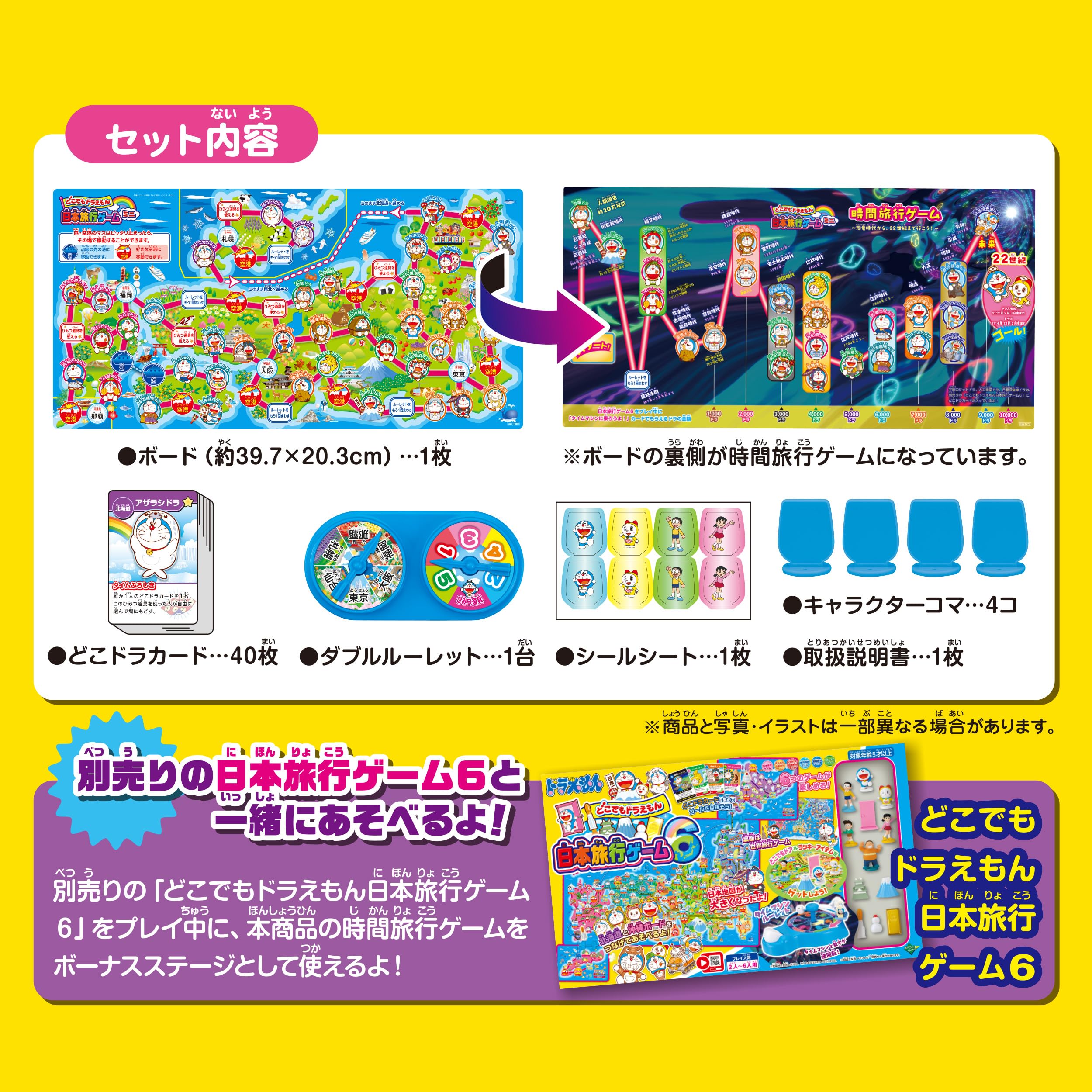 EPOCH Doraemon Anywhere Doraemon Japan Travel Game Mini ST Mark Certification Ages 5+ Toy Game Number of Players: 2-4 EPOCH