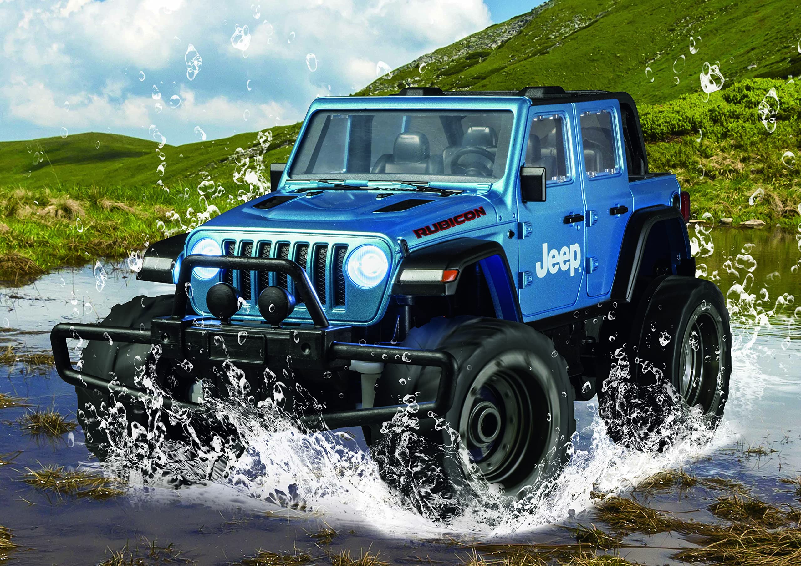 Jozen Dirt Max 1/24 Scale Radio Controlled Jeep Wrangler Rubicon JRVT111-BL Blue