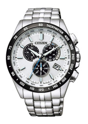 [CITIZEN] 시계 CITIZEN COLLECTION CB5874-90A (에코 드라이브 전파 시계/크로노그래프/사파이어 유리) 월드 타임 어제 날짜 표시 비즈니스 캐주얼 전파 솔라 화이트 실버 화이트 은