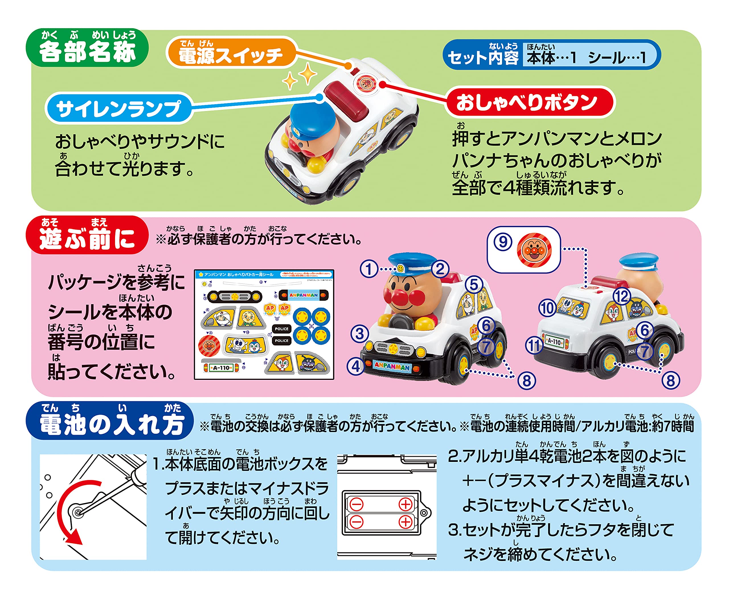 AGATSUMA Anpanman Talking Police Car