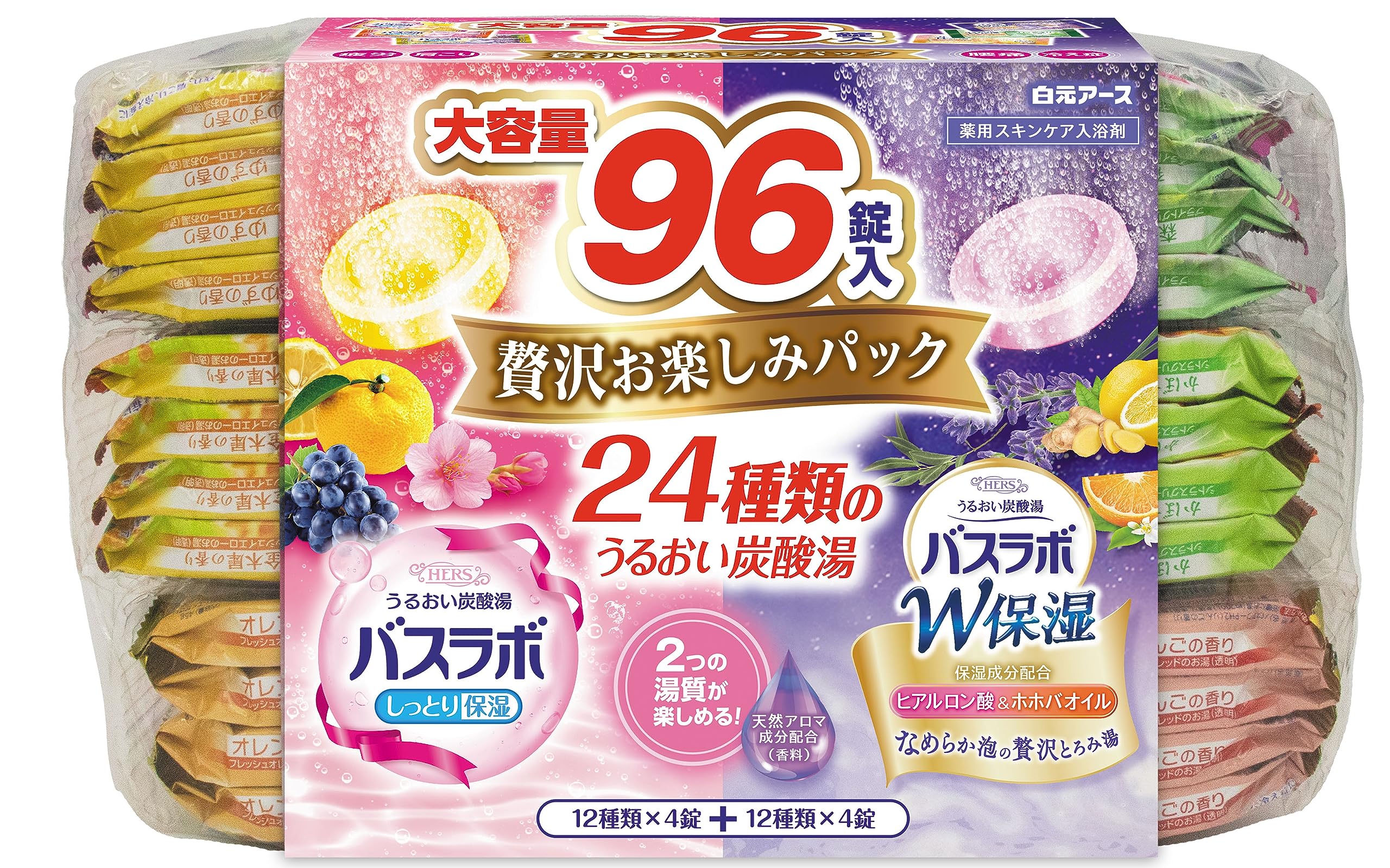[Large Capacity] Hakugen Earth HERS Bath Lab Luxury Enjoyment Pack 96 Tablets Carbonated Bath Salt Skin Care Moisturizing [Quasi-drug]