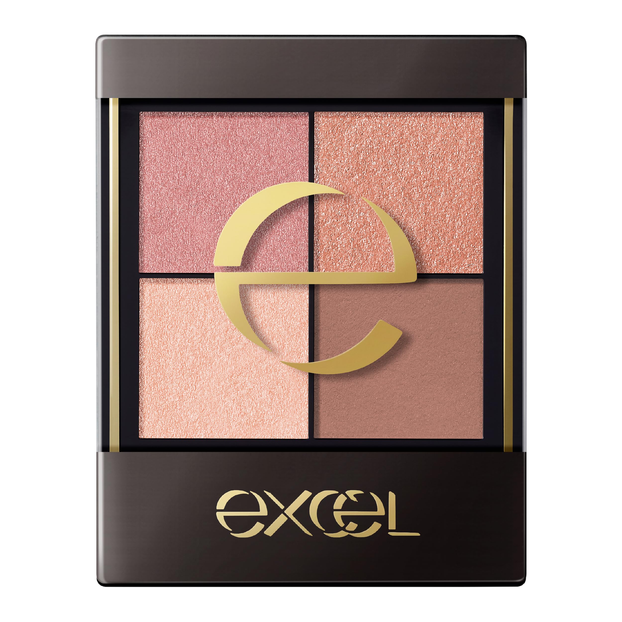 excel Real Close Shadow CX08 Quartz Ring Eyeshadow Palette Makeup 4 Colors 3 Textures (Gloss, Lame, Matte)