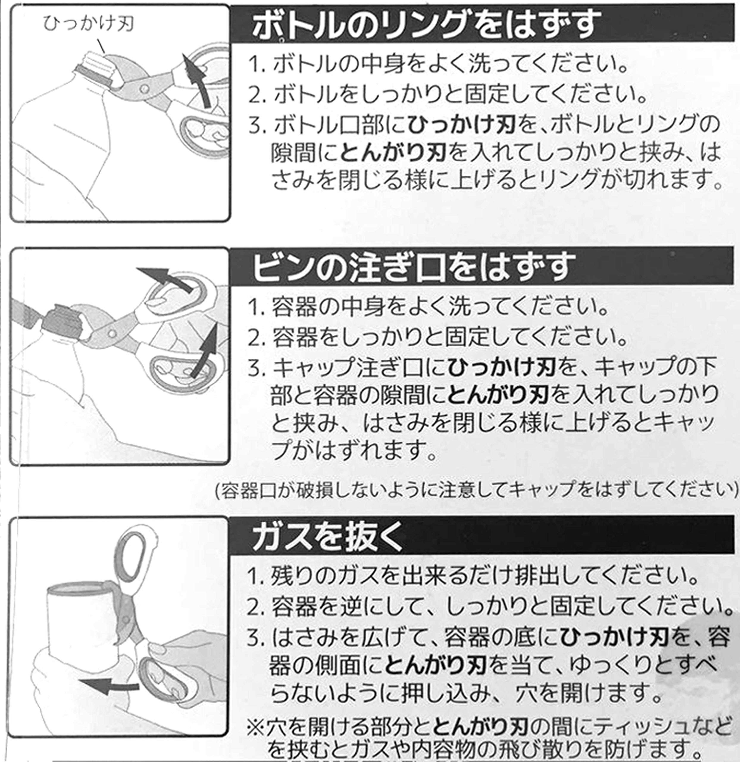 Pocket sorting scissors for ring/spout removal and gas venting No.2