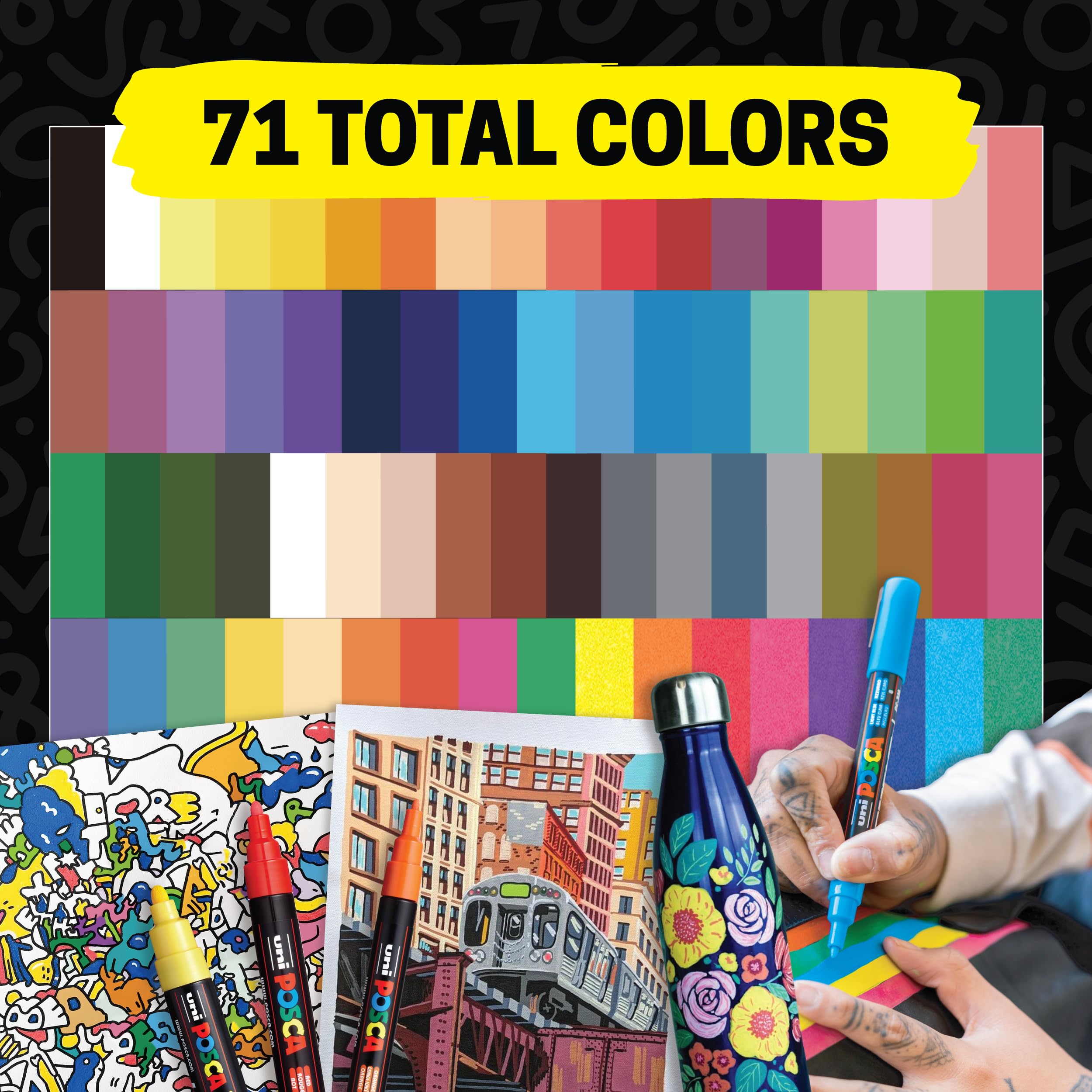 Posca Mitsubishi Bút Chì Bút Nước Posca Fine Point Lõi Tròn 15 Màu PC3M15C
