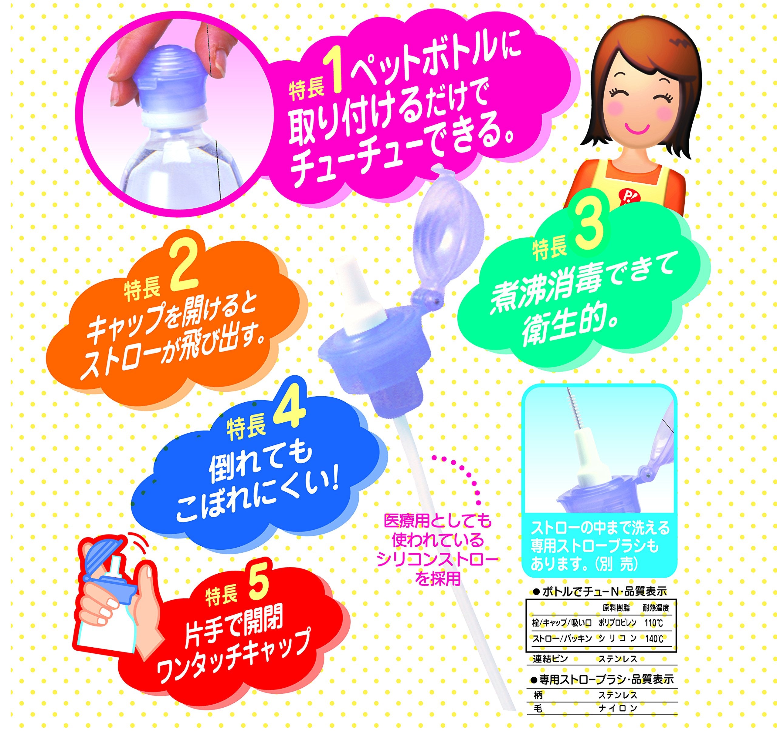 PIP BABY Straw Cap Main Unit Pop-up Straw Chew with Bottle N Hygienic as it can be sterilized by boiling